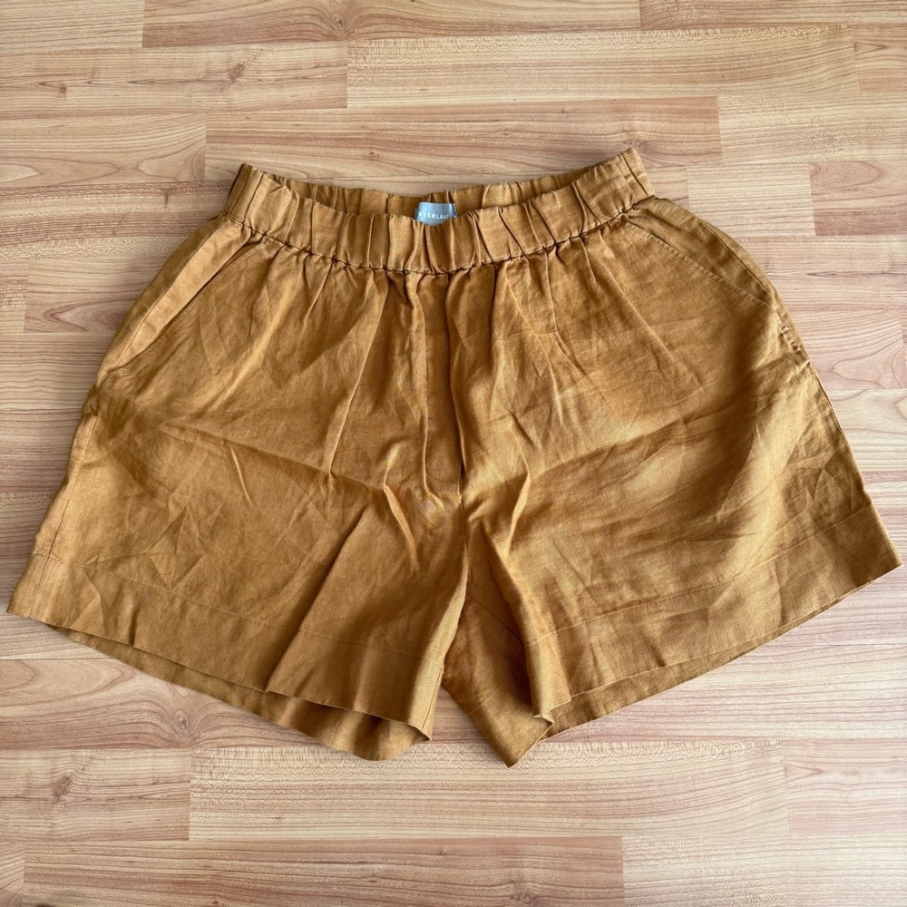 Everlane The Linen Boxer Short in Tawny Brown